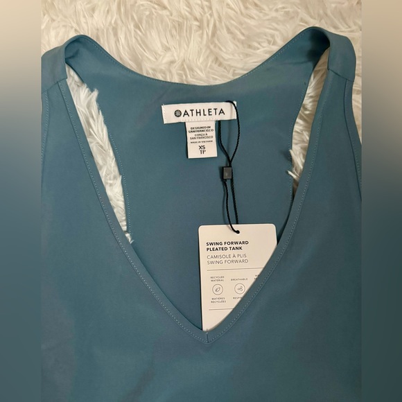 ATHLETA Swing Forward Pleated Tank, Deep Ocean Teal - Picture 6 of 8
